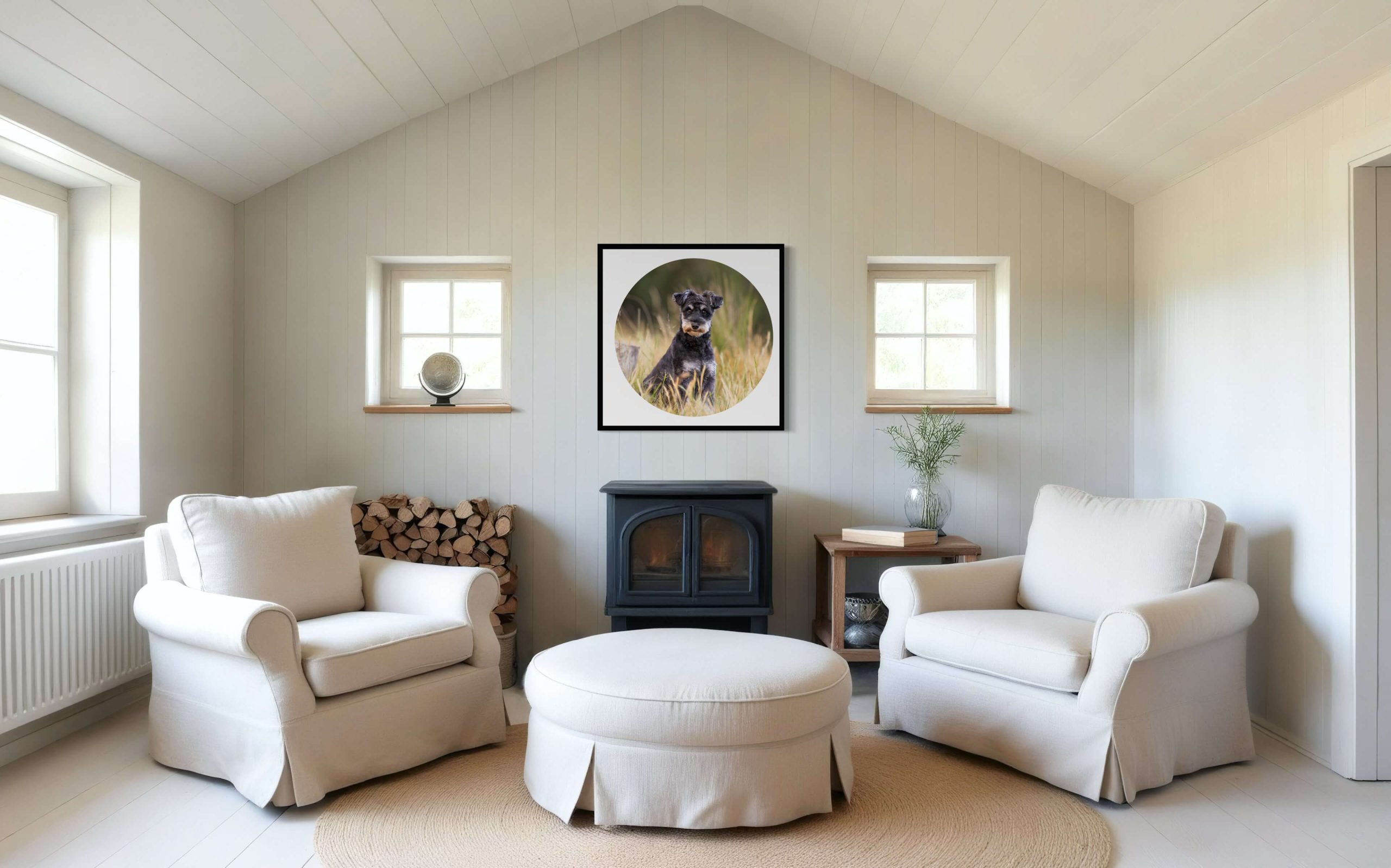 35X35 Torn Edge Framed Fine Art Pawtrait