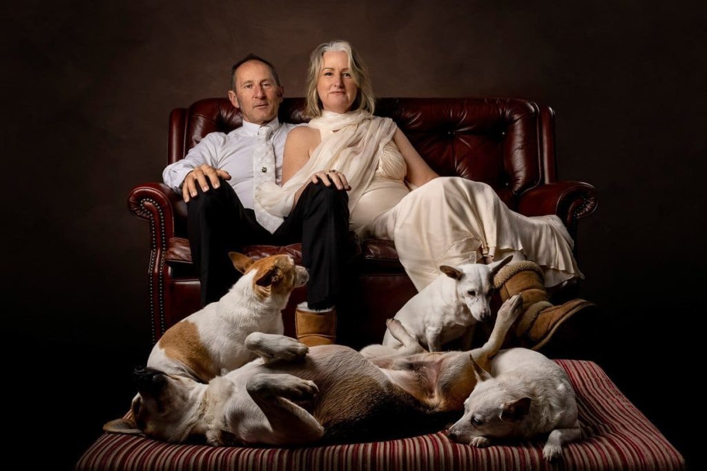 Wootton Be Anywhere Else - A self-portrait by photographer artist Jo Lyons and husband Neal on their 11th Wedding Anniversary with the Kids